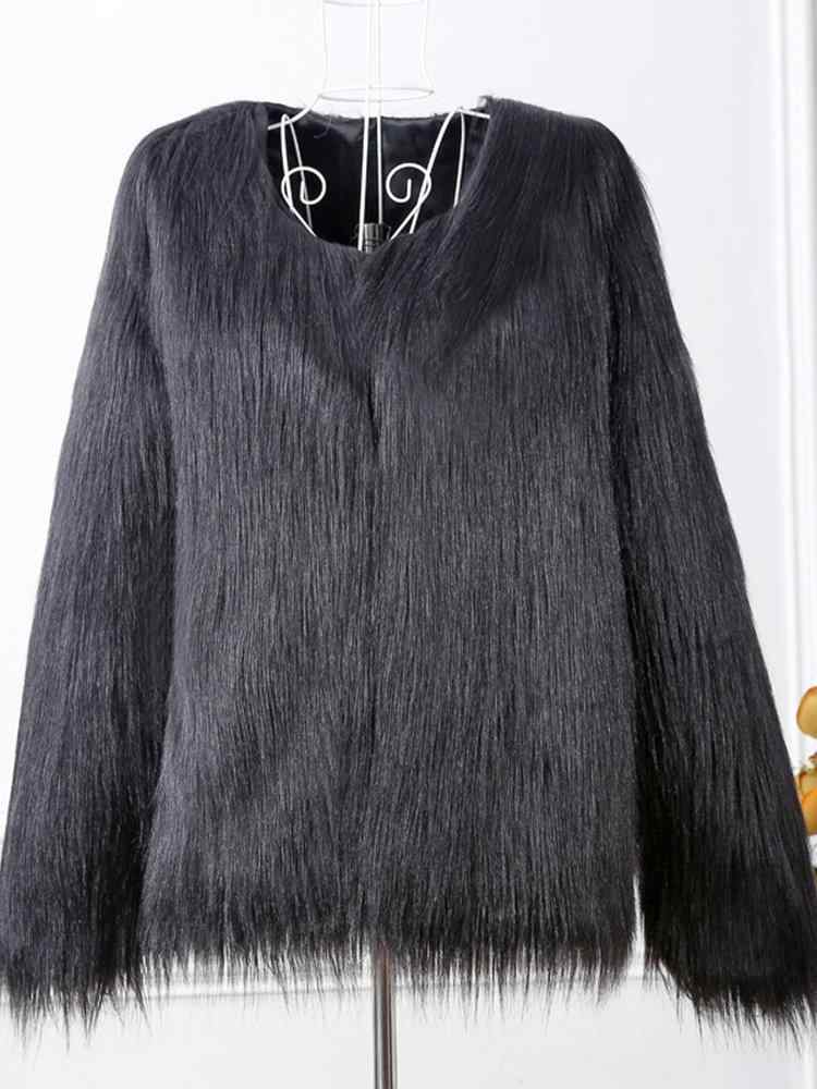 Casual Loose Warm Women Faux Fur Coats