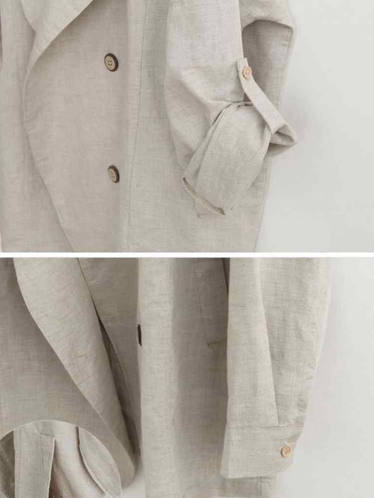 Solid Color Notch Collar Trench Coats