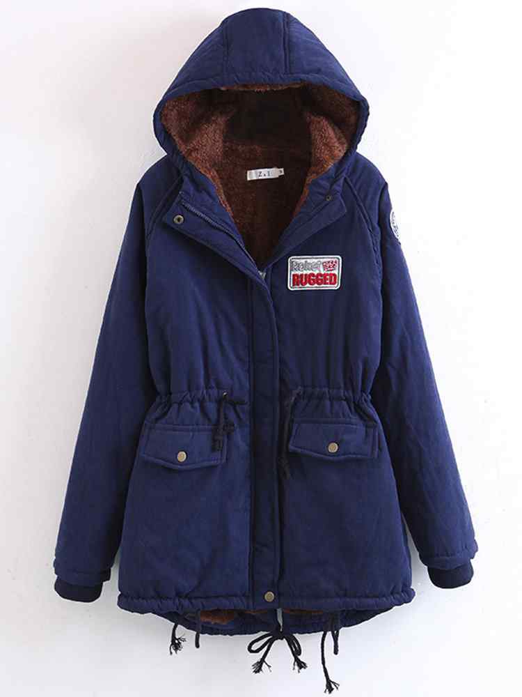 Women Fleece Hooded Autumn Winter Cotton Coat