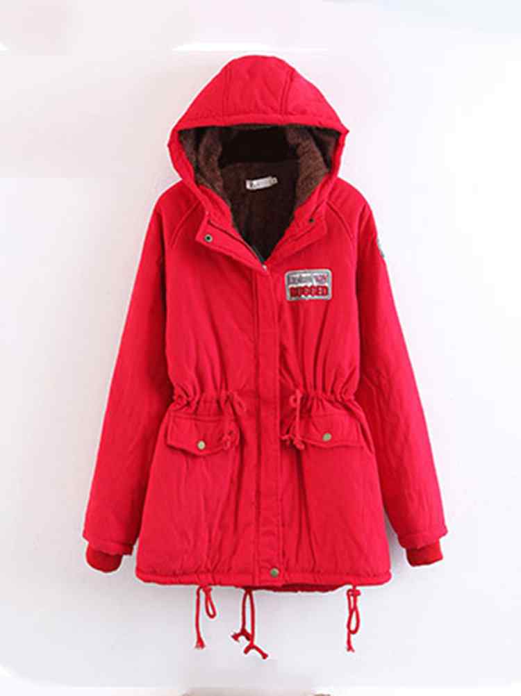 Women Fleece Hooded Autumn Winter Cotton Coat